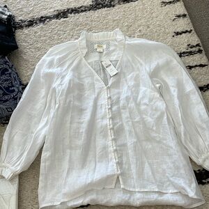 Maeve linen white blouse size xs p